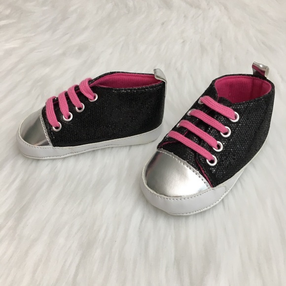 Baby Vision | Black Glittery Sneakers 12-18 Months - Picture 2 of 7
